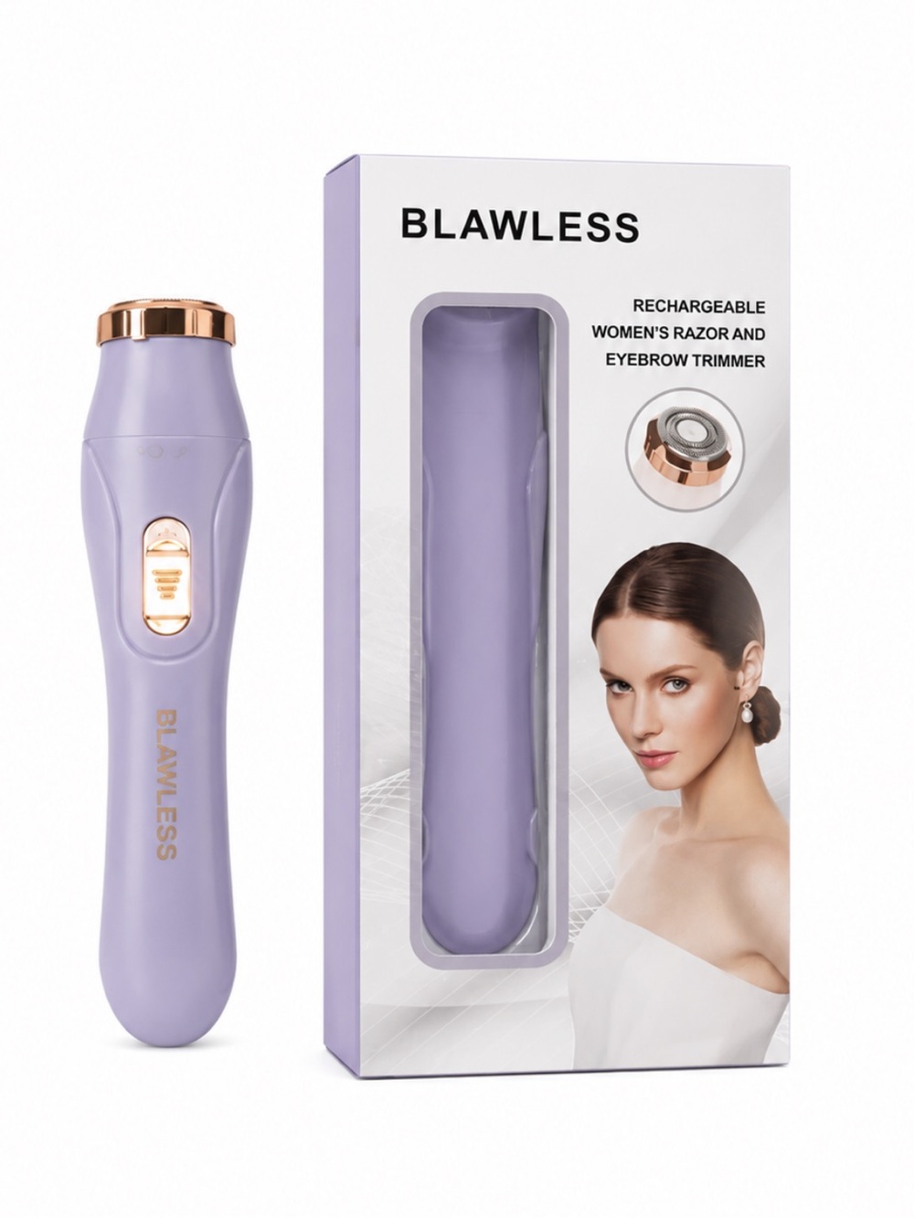 🖤5/$25 Rechargeable Women’s Razor & Eyebrow Trimmer - Lavender with Gold Trim